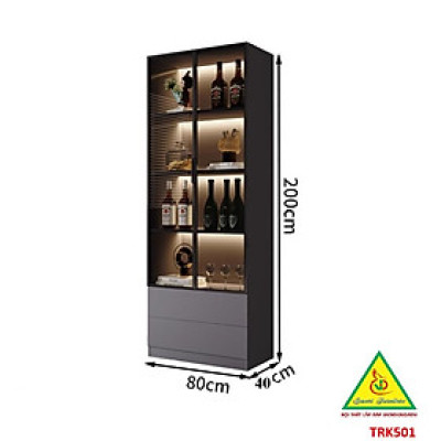 Tủ Rượu Trang Trí Phòng Khách Bằng Gỗ MDF Cánh Kính – Sang Trọng - Hiện Đại TRK501A - NỘI THẤT LẮP RÁP VIENDONGADV
