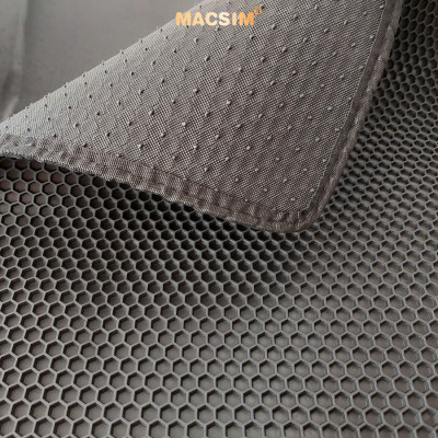 Thảm ô tô sd3 2 lớp dạng lưới lục giác Volkswagen Viloran màu đen - bề mặt cao su siêu sạch - Macsim