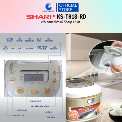 Nồi Cơm Điện Tử Sharp KS-TH18-GL/RD - Hàng chính hãng