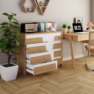 [Happy Home Furniture] PONIX, Tủ lưu trữ 8 ngăn kéo, 96cm x 32cm x 74cm ( DxRxC), THK_113