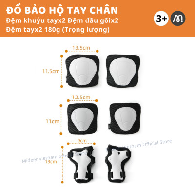 Đồ bảo hộ tay chân kèm mũ cho bé Mideer Protective Clothing Bike, đồ chơi vận động cho bé