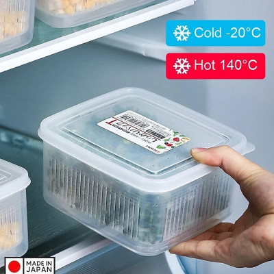 Bộ 03 hộp thực phẩm có giá lót Nakaya 1100ml hàng nội địa Nhật Bản K.230#