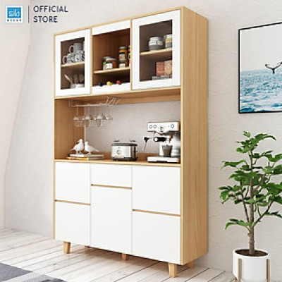 Tủ Bếp Gỗ Để Đồ Nhiều Ngăn Đa Năng Tích Hợp Tủ Vang Thương Hiệu SIB Decor KG29