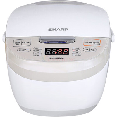 Nồi cơm điện tử Sharp 1.8 lít KS-COM191EV-WH - Hàng chính hãng