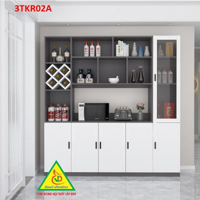 Tủ rượu kiêm tủ để đồ nhà bếp phong cách hiện đại TKR02A - Nội thất lắp ráp Viendong Adv