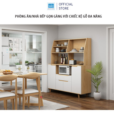 Tủ Gỗ Để Đồ Nhà Bếp Với Nhiều Ngăn Kệ Đa Năng, Hiện Đại Thương Hiệu SIB Decor KG23