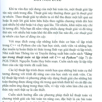 SÁNG TẠO TRONG THUẬT TOÁN VÀ LẬP TRÌNH VỚI C++ VÀ PYTHON - TẬP 7