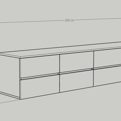 [Happy Home Furniture ] OLA , Kệ TV 8 ngăn kéo - treo tường , 200cm x 40cm x 42cm ( DxRxC), KTV_024