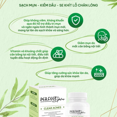 Viên uống ngăn ngừa mụn CLEAR ACNES DAMODE lọ 60 viên