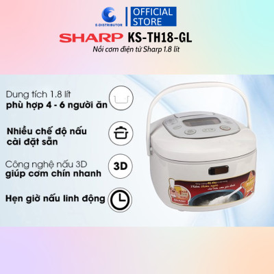 Nồi Cơm Điện Tử Sharp KS-TH18-GL/RD - Hàng chính hãng