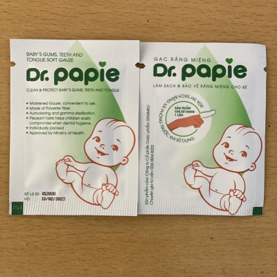 Gạc Rơ Lưỡi Dr Papie Vệ Sinh Răng Miệng Cho Bé , Gạc Răng Miệng Dr Papie Làm Sạch Răng Miệng Cho Bé Hộp 30 Miếng