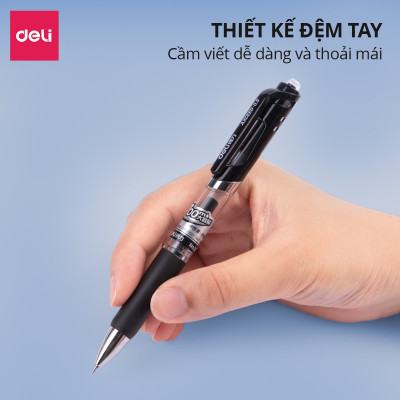 Bút Gel Bấm Bút Bi Nước Deli Phù Hợp Viết Sổ Calligraphy Ngòi 0.5mm Mực Nhanh Khô Dành Cho Văn Phòng Học Sinh Nhiều Màu 33388S