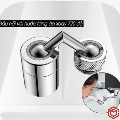 Đầu gắn vòi rửa chén KG47 tăng áp vòi xoay 720 độ lắp vòi nước bồn rửa mặt lavabo 2 chế độ xả, tiết kiệm nước- Hàng chính hãng