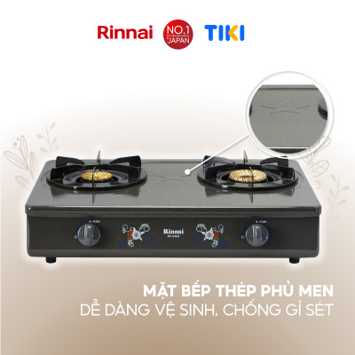 Bếp gas dương Rinnai RV-740A(GF) mặt bếp men và kiềng bếp men - Hàng chính hãng.