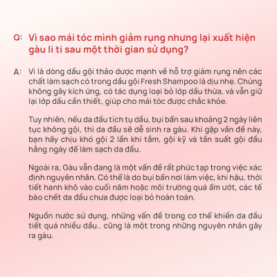 Dầu gội thảo dược Fresh Shampoo giảm rụng tóc, giảm gàu, nuôi dưỡng tóc mềm mượt và chắc khỏe từ gốc 500ml