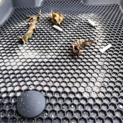 Thảm ô tô sd3 2 lớp dạng lưới lục giác KIA Carnival 2022+ 8 chỗ- (đen) - bề mặt cao su siêu sạch -nhãn hiệu Macsim