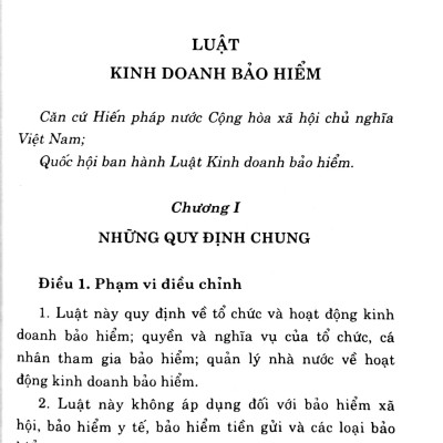 Luật Kinh Doanh Bảo Hiểm