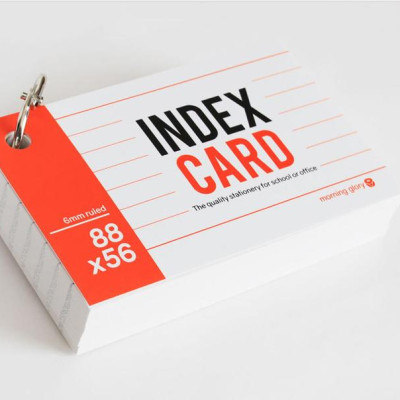 Thẻ Học Từ Vựng - Giấy Kháng Khuẩn - Kẻ Ngang - 88 x 56 mm - Morning Glory 23035-89291 - Màu Cam