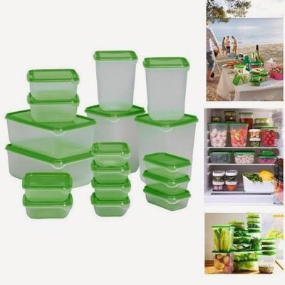 Bộ 17 Hộp Đựng Thực Phẩm Đa Năng Chất Liệu Nhựa Cao Cấp - Tiện Dụng - An Toàn Cho Sức Khỏe - An Toàn Khi Sử Dụng Với Lò Vi Sóng