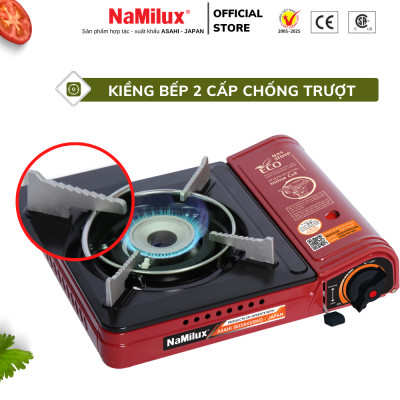 Bếp Gas Mini/ Du Lịch NaMilux PL1911PF - Màu Đỏ│Van Ngắt Gas An Toàn Inline-Cut│Công Suất 2.6 Kw - Hàng Chính Hãng