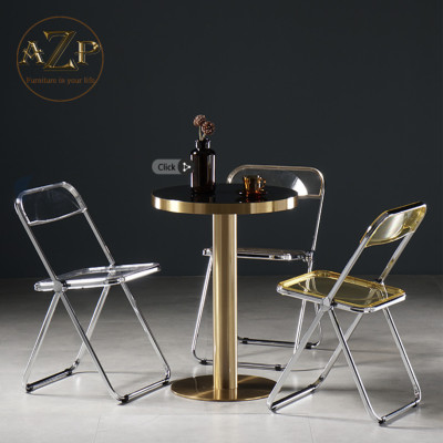 Ghế Ăn, Ghế Cafe, Ghế Thư Giãn Nhựa Trong Suốt Arcylic, Khung Thép Mạ Chrome Thời Trang / Thông minh xếp gọn, cất gọn.