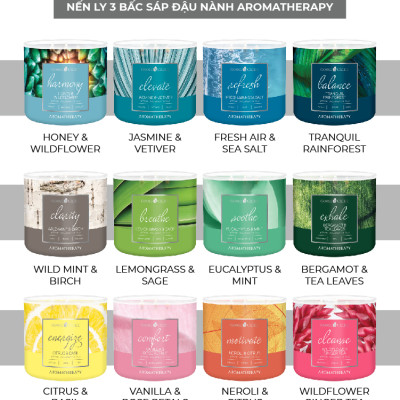 Nến ly 3 bấc Aromatherapy Goose Creek (411g) - Lemongrass & Sage