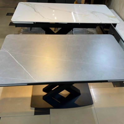 Bàn ăn thông minh kéo dài mặt đá ceramic Juno Sofa chân sắt kích thước 1m4/1m8 x 80 x 75cm