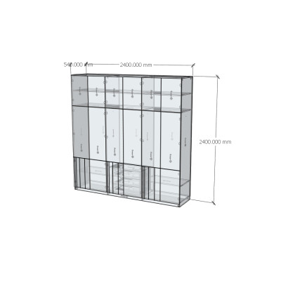 [Happy Home Furniture] JOVIE, Tủ quần áo 12 cánh mở , 240cm x 54cm x 240cm ( DxRxC), TCM_168