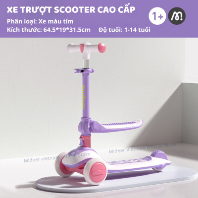 Xe Trượt Scooter Mideer Cao Cấp  gấp gọn có ghế ngồi cho bé
