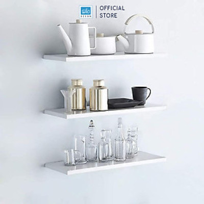Kệ Treo Tường 3 Thanh Ngang SIB DECOR Dài 40cm x Sâu 15cm (Màu trắng, đen, vân gỗ sồi) 