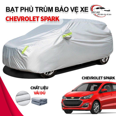 Bạt phủ xe ô tô Chevrolet Spark chất liệu vải dù oxford cao cấp, áo trùm xe ô tô 5 chỗ chevrolet , bạc phủ 