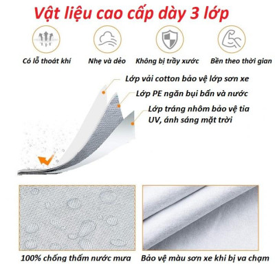 {BẠT DÀY NẶNG} áo trùm xe, bạt phủ ô tô, bạt che nắng mưa DÀY 3 LỚP, DÀNH CHO XE MAZDA CX5 chống nóng, mưa