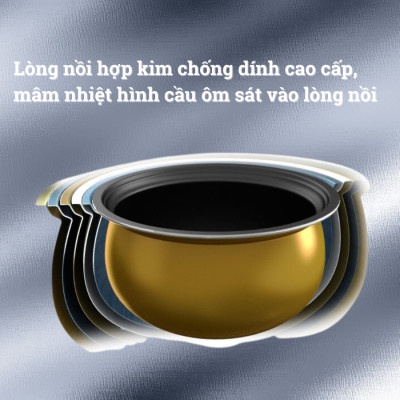 Nồi cơm điện tử Rapido RC-1.8D cao cấp, 10 chức năng, cảm ứng, bảo hành 12 tháng - Hàng chính hãng