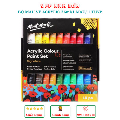 Màu Acrylic Paint Mont Marte Bộ 18/24/36/48 Màu x 36ml