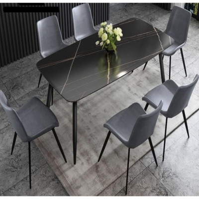 Bộ bàn ăn 4 ghế mặt đá ceramic Juno sofa