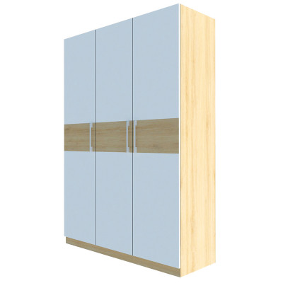 Tủ quần áo gỗ MDF Tundo 3 cánh 2 ngăn kéo kết hợp vàng trắng 140 x 55  x 200cm