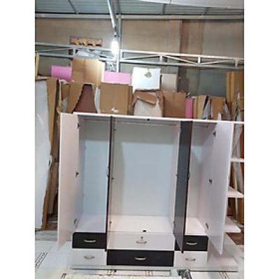  Tủ 5 cánh trắng phối đen Juno Sofa