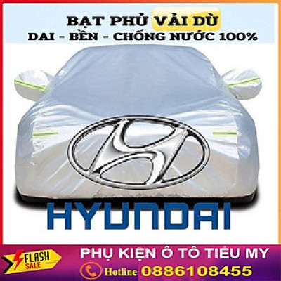 Bạt Phủ Xe Ô Tô Vải Dù Hyundai I10, I20, I30, Accent, Santafe, Tucson, Kona, Getz, Avante, Elantra, Sonata 