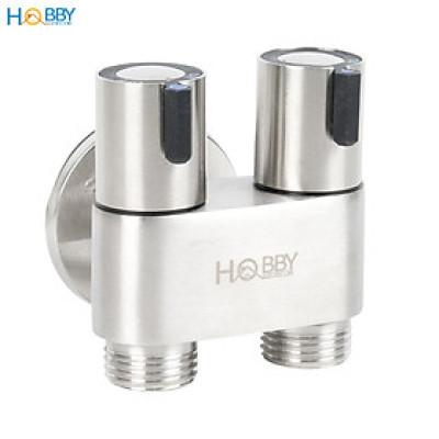 Van chia nước 2 đầu cho bồn cầu và vòi xịt inox 304 Hobby home decor VIN5