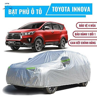 Bạt phủ xe ô tô 7 chỗ Toyota Innova 3 lớp chống nóng, chống thấm. Bạc phủ xe Innova, Bạt trùm xe hơi +