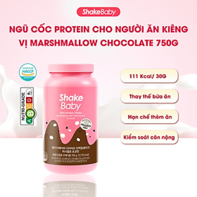 [CHÍNH HÃNG] Bột Ngũ Cốc Ăn Kiêng Thay Thế Bữa Ăn SHAKE BABY Diet Formular Protein Vị Chocolate Marshmallow Kẹo Dẻo Hỗ Trợ Giảm Cân 750g