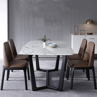 Bộ bàn ăn Concord mặt đá pandora kèm 4 ghế grace