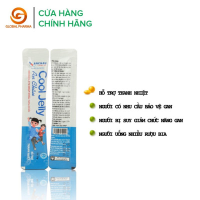 Thạch cool-jelly Dược Phẩm An Châu hỗ trợ thanh nhiệt bảo vệ gan hạn chế tác hại của rượu bia hộp 20 gói 