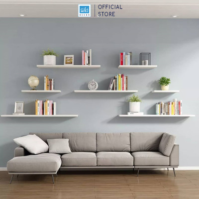 [Mua 2 giảm 10%] Kệ Ngang Treo Tường Trang Trí Dài 20 cm Đến 80 cm Kết Cấu Giấu Chân SIB Decor KT001