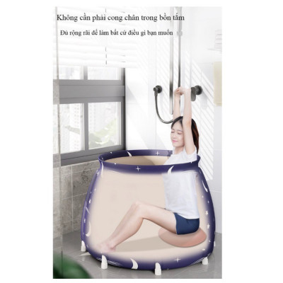 Bồn Tắm Ngâm Người Thảo Dược Có Thể Gấp Gọn KUNBE Cho Người Lớn Và Trẻ Em, Bồn Tắm Di Động Thông Minh, Chậu Tắm Xông Hơi Giữ Nhiệt Tiện Lợi
