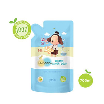 Nước giặt quần áo Organic cho bé Lamoon - Túi 700ml 