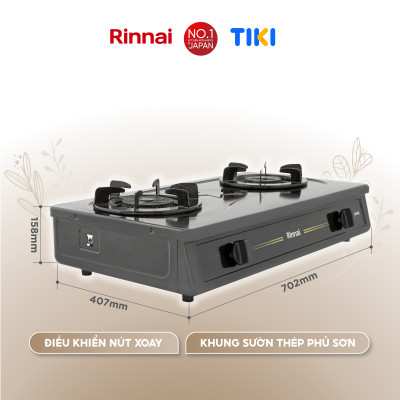 Bếp gas dương Rinnai RV-MC27BE mặt bếp men và kiềng bếp men - Hàng chính hãng.