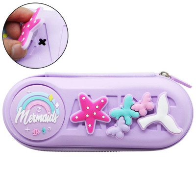 Bóp Viết Nhựa Charm Bướm Xinh - Shunde 9036 - Màu Tím