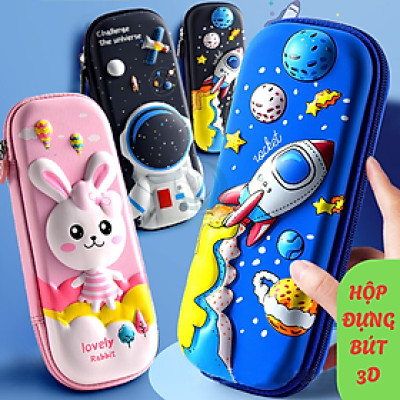 [CHỌN MẪU]-Hộp bút – Hộp đựng bút thiết kế 3D có khóa kéo chống thấm nước 3 ngăn tiện lợi nhiều kiểu dáng