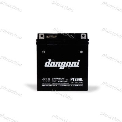 Ắc Quy Đồng Nai PTZ6HL 12V-6Ah cho xe máy Dream, Wave, Future, Sirius, Jupiter, Taurus, Mio